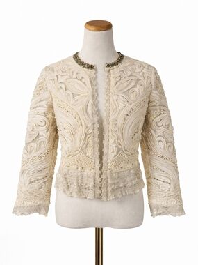 Jade Embellished Couture Jacket – Ivory, Size S, NWT